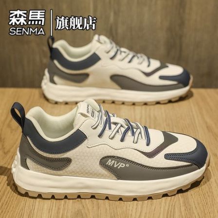 森马男鞋夏季新款厚底防滑轻便时尚跑步鞋男款舒适百搭休闲低帮鞋