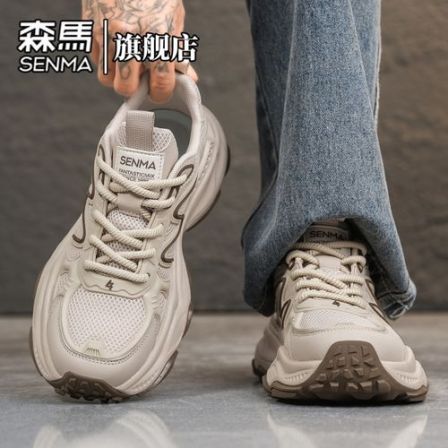 森马男鞋夏季透气网面时尚复古老爹鞋学生厚底防滑潮流运动休闲鞋