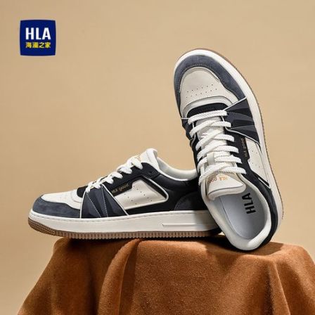 HLA/海澜之家男鞋新款春季解构风潮流拼接板鞋百搭厚底时尚休闲鞋