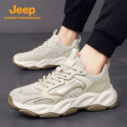JEEP/吉普运动鞋春季网面透气防滑耐磨轻便跑步鞋不挤脚旅游男鞋