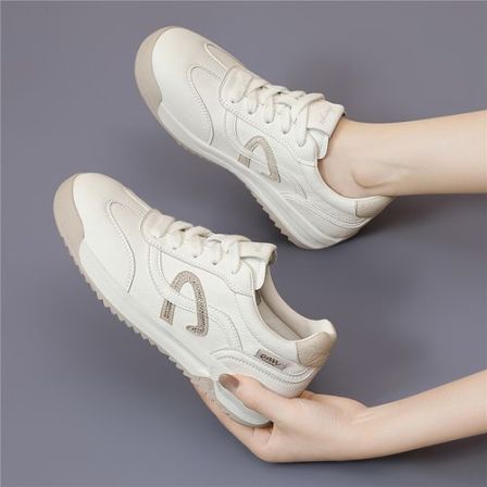 德训鞋女2026新款鞋子秋季皮面透气厚底软底女款板鞋休闲鞋小白鞋