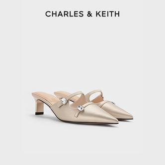 CHARLES & KEITH尖头包头半拖鞋女夏凉拖穆勒鞋SL1-61900064