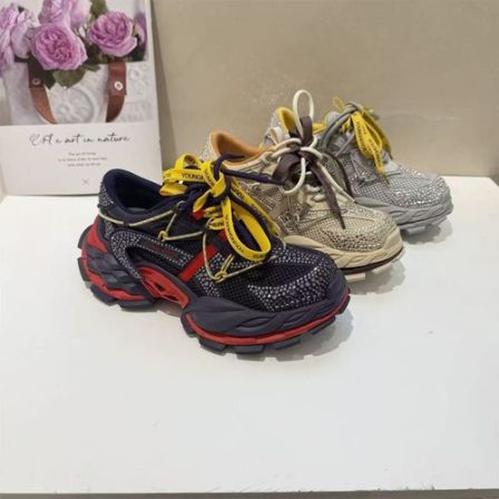 水钻女鞋夏季透气厚底女款百搭增高时尚休闲老爹鞋