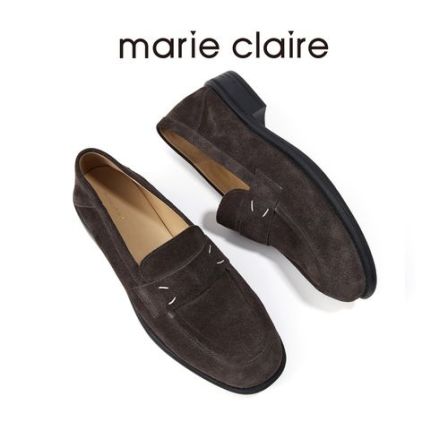 MC女鞋明线基础款乐福鞋2026年秋季圆头小皮鞋女marieclaire女鞋
