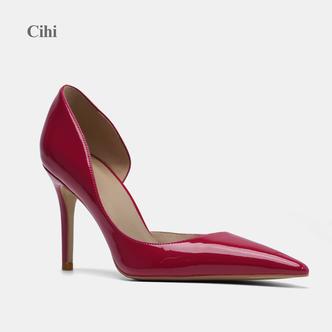 Cihi'LUXE HEELS' 定制 多元材质凌厉视觉尖头设计9CM侧空高跟鞋主图