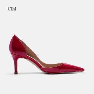 Cihi'LUXE HEELS' 侧空定制 浅口设计延伸尖头7CM侧空高跟鞋