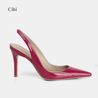 Cihi'LUXE HEELS' 后空定制 多维材质凌厉尖头浅口9CM高跟鞋