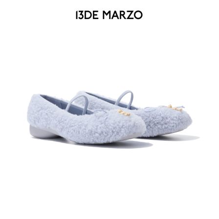 13DE MARZO女士 2026早秋新款毛毛芭蕾玛丽珍鞋