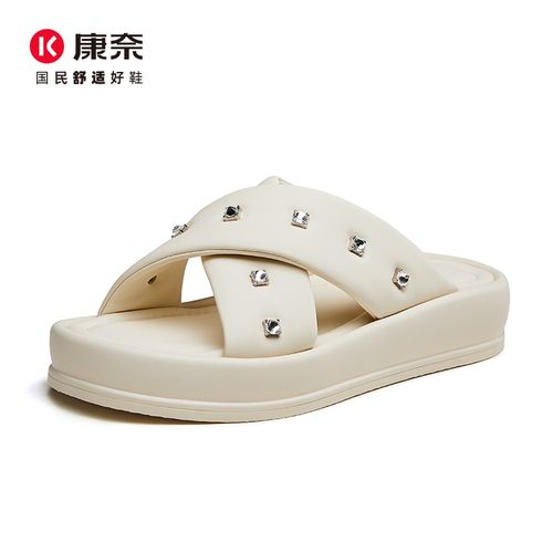 Kangnai/康奈844011专柜正品夏季轻便休闲面包厚底外穿凉拖女凉鞋主图