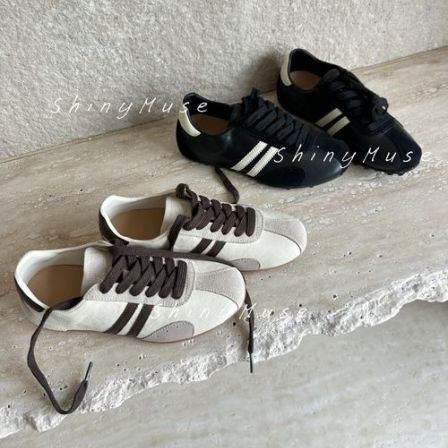 ShinyMuse缪斯定制 老钱风新款透气薄款复古厚底休闲德训鞋