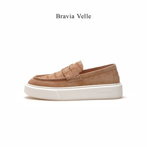 Bravia Velle【九鱼】轻奢高端老钱XL高级鳄鱼皮一脚蹬懒人乐福男鞋主图