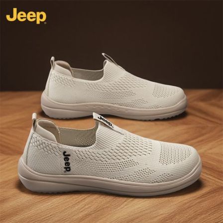Jeep吉普轻便软底飞织网鞋透气运动休闲板鞋防臭时尚潮鞋潮流百搭
