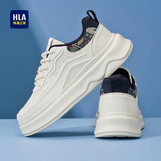 HLA/海澜之家男鞋新款夏季潮流时尚透气百搭板鞋增高耐磨舒适休闲