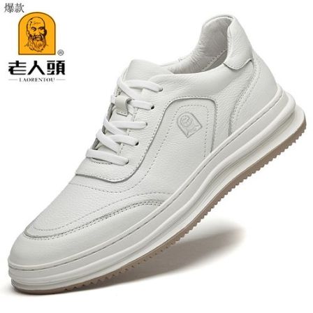 老人头正品牛皮男鞋新款软底真皮运动板鞋百搭休闲小白鞋时尚皮鞋