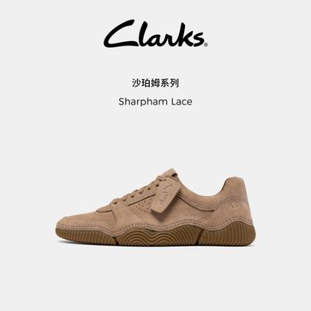 Clarks其乐Sharpham Lace男士复古反毛皮德训鞋百搭通勤休闲板鞋