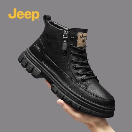 JEEP/吉普中帮时尚皮质马丁靴2026新款潮流户外休闲鞋百搭男鞋潮