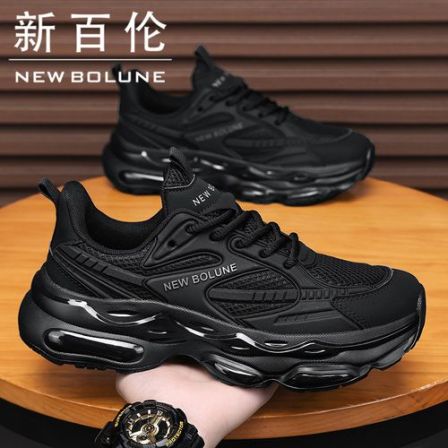 NEW BOLUNE/新百伦男鞋春季新款休闲跑步运动透气增高厚底老爹鞋