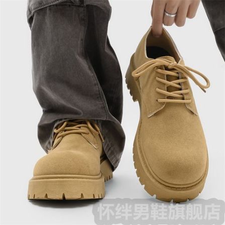 马丁靴男士秋季新款休闲厚底增高时尚工装鞋男款复古百搭通勤潮鞋