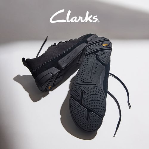 Clarks其乐纯黑三瓣鞋软底软面休闲鞋舒适百搭低帮鞋男透气不闷脚主图