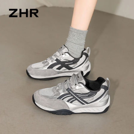 ZHR则则复古真皮德训鞋女2026新款秋季内增高休闲鞋软底阿甘鞋子