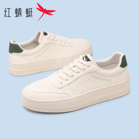 红蜻蜓男鞋正品 潮流百搭撞色板鞋 青年系带厚底透气运动休闲鞋子