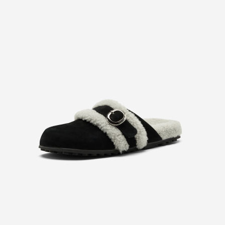 Nine West/玖熙厚底增高勃肯半拖鞋女鞋毛毛拖外穿休闲百搭懒人鞋