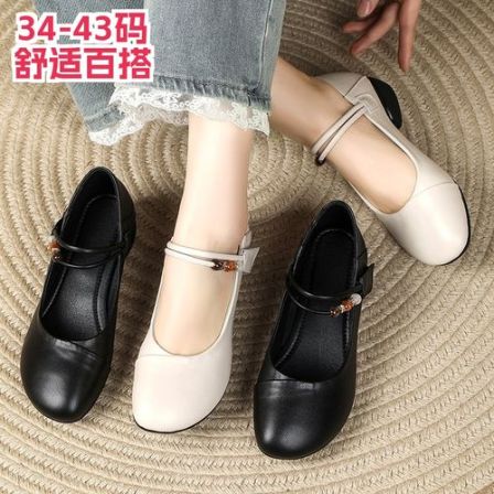 单鞋女舒适百搭通勤轻便软底透气牛筋底34号大码女鞋40-41-42-43