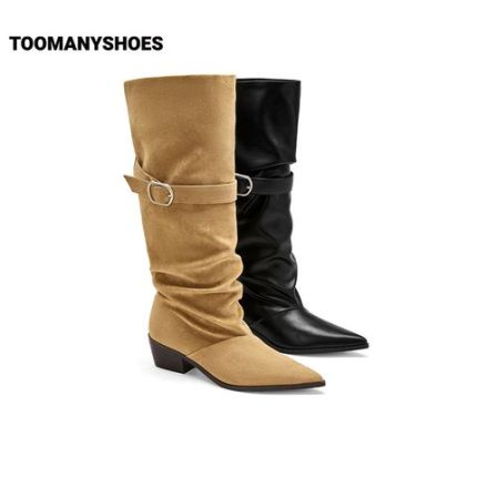 【达人】Toomanyshoes绝对控场复古时髦时装粗跟高筒堆堆靴