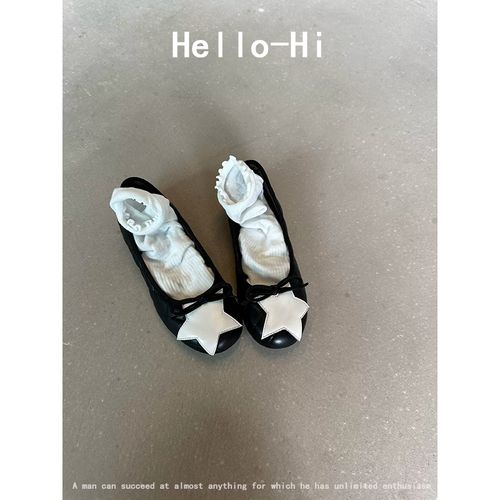 羊皮版~法式小众星星设计圆头平底芭蕾气质单鞋一脚蹬玛丽珍瓢鞋主图
