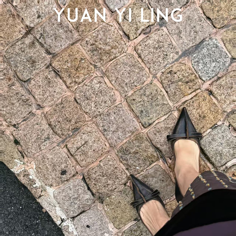 【经典拉达】手工擦皮做旧尖头蝴蝶结高跟鞋0306（做旧工艺介意慎拍）主图