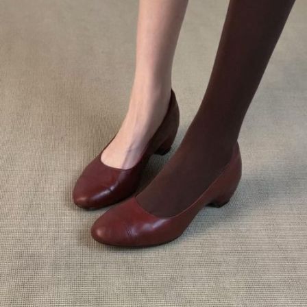 羊皮版~法式复古圆头浅口玛丽珍鞋女舒适软底百搭通勤内增高单鞋