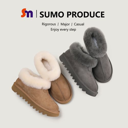 素陌冬季羊皮毛一体生物基塔茨特雪地靴女百搭保暖棉鞋真皮8819主图