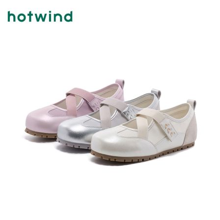 Hotwind/热风浅口圆头平底单鞋2026春季新款气质百搭芭蕾风休闲鞋