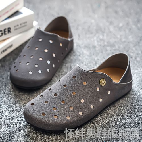 洞洞鞋男夏季新款通勤外穿复古时尚凉拖男款软底户外运动沙滩凉鞋主图