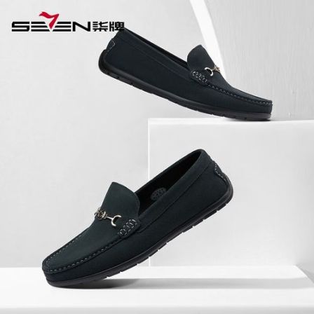 柒牌男士休闲皮鞋2026新款商务时尚舒适百搭一脚蹬男鞋套脚懒人鞋