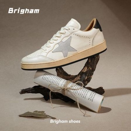 Brigham/布里根姆“小G”手工复古擦色做旧脏星星休闲牛皮板鞋D280