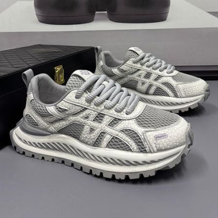 夏季新款网面潮流休闲鞋45擦色复古做旧风网红开车鞋46加大加宽47