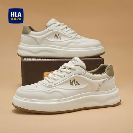 HLA/海澜之家男鞋新款春季潮流百搭增高休闲板鞋干爽运动小白鞋
