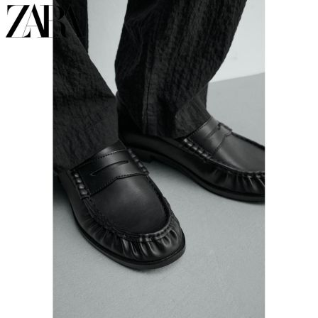 ZARA26春夏新款 男鞋 简约正装口袋盖船鞋乐福鞋 2629720 800