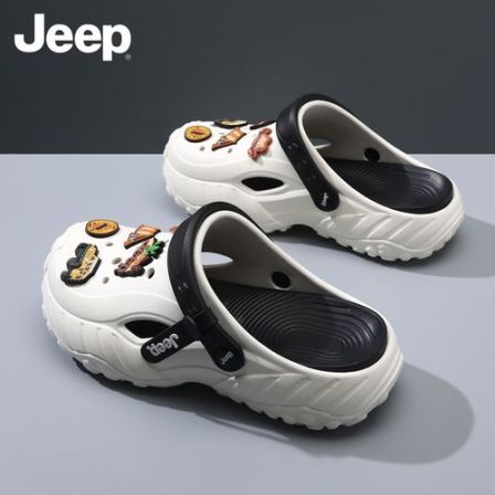 JEEP/吉普洞洞拖鞋男士新款夏季防滑凉拖厚底开车外穿沙滩鞋凉鞋