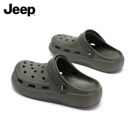 JEEP/吉普包头拖鞋男士外穿2026新款增高防滑休闲运动洞洞凉拖鞋