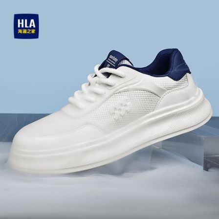 HLA/海澜之家男鞋新款夏季潮流轻质增高板鞋百搭耐磨透气休闲鞋男