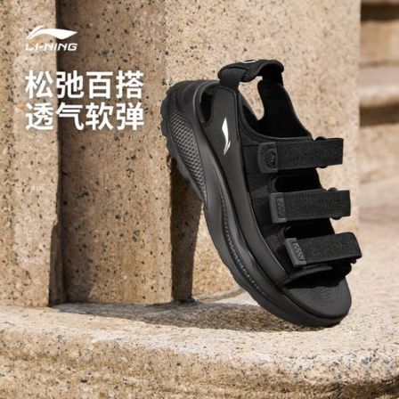 李宁凉鞋男女2026SOFT COCA柔软舒适露趾情侣鞋运动鞋AGUW009