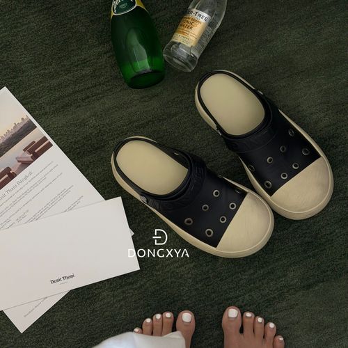 DONGXYA｜厚底增高真皮休闲脏脏洞洞鞋｜两穿夏季透气包头凉拖鞋主图
