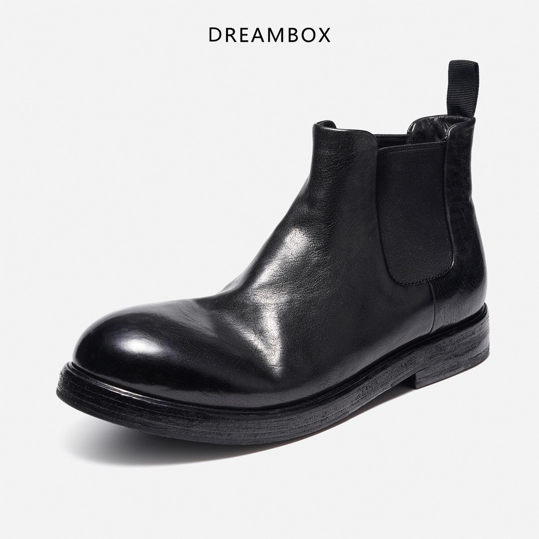DREAMBOX钧博vibram马皮复古英伦男靴秋冬新款纯手工皮底切尔西靴主图