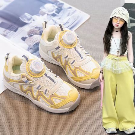 官网品牌女童鞋子2026夏季新款儿童运动鞋女孩网面透气德训鞋大童