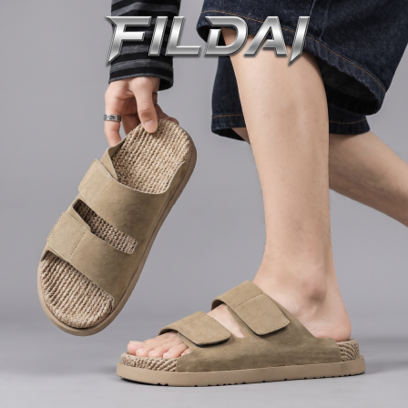 FILDAI复古勃肯拖鞋男夏季外穿防滑沙滩鞋防臭老钱风软底运动凉鞋