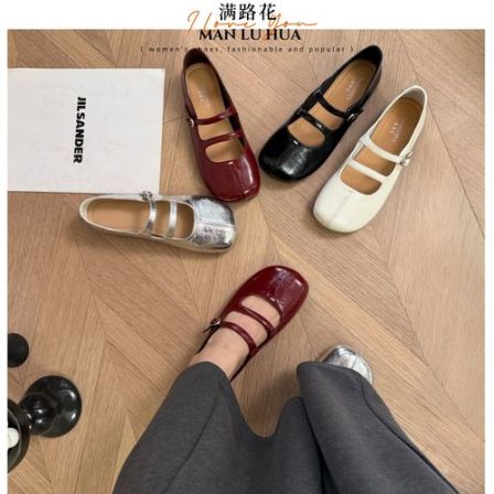 头层牛皮复古法式分趾透气浅口舒适轻便百搭女玛丽珍单鞋