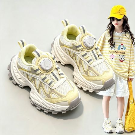 官网品牌女童鞋夏季2026新款网面儿童运动鞋中大童女孩老爹鞋春秋