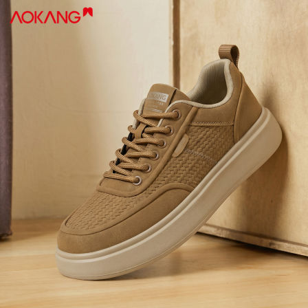 奥康正品休闲板鞋男鞋2026夏季老钱风复古百搭经典时尚厚底德训鞋